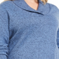Karen Scott Suéter Feminino Plus de Algodão Marmorizado com Gola Xale Azul Tamanho 0X