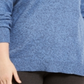 Karen Scott Suéter Feminino Plus de Algodão Marmorizado com Gola Xale Azul Tamanho 0X