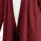 Cardigan feminino com bainha texturizada e frente em cascata, tamanho X-G, vermelho, da coleção JM