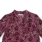 Charter Club Blusa feminina estampada com decote em V e manga três quartos, roxa, tamanho pequeno