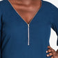 Top feminino City Chic Plus Sexy Fling com zíper frontal, azul, tamanho 20W