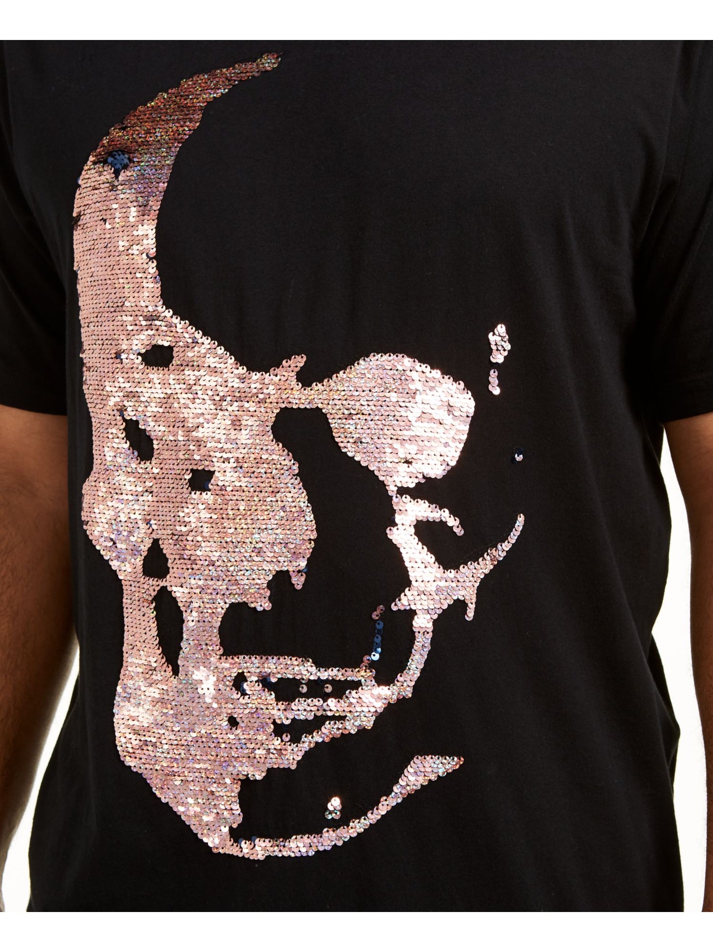 Camiseta masculina com estampa de lantejoulas da INC International Concepts, preta, tamanho 3X