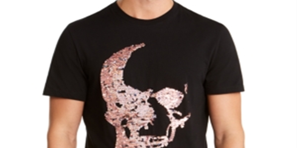 Camiseta masculina com estampa de lantejoulas da INC International Concepts, preta, tamanho 3X