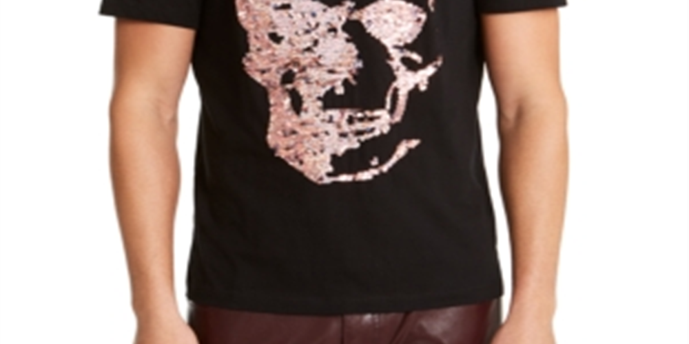 Camiseta masculina com estampa de lantejoulas da INC International Concepts, preta, tamanho 3X