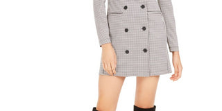 Vestido curto pied-de-poule feminino Marciano, preto, tamanho XX-S