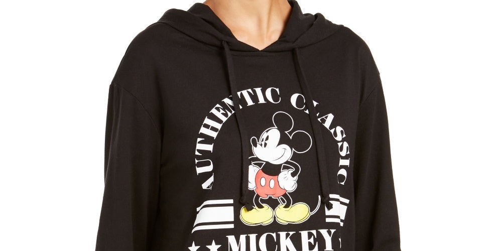 Moletom com capuz estampado Mickey Mouse da Disney Juniors, preto, tamanho extrapequeno