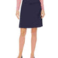 Charter Club Saia Feminina Lisa Acima do Joelho A Line para Usar no Trabalho Azul Tamanho Médio