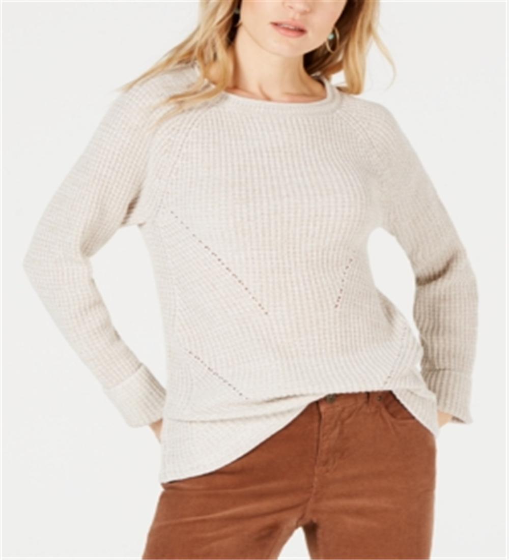 Suéter de malha mesclado feminino Style &amp; Co marrom claro tamanho pequeno P