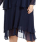 Vestido e jaqueta SL Fashions femininos com detalhes em azul, tamanho 24W