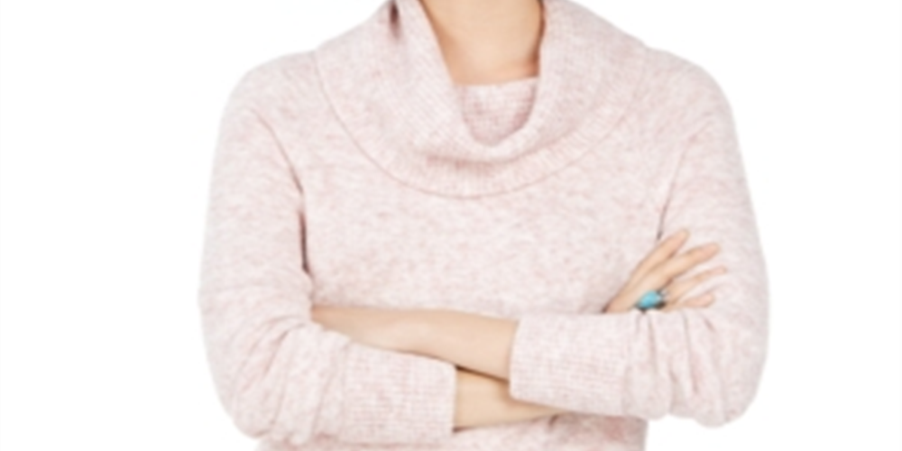 Suéter feminino com gola alta estilo &amp; co, roxo, tamanho pequeno, extragrande