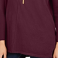 Suéter túnica feminino com costura frontal estilo &amp; co, vinho, tamanho pequeno M
