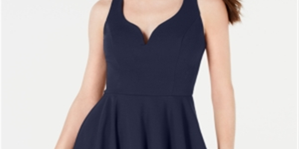 Vestido de festa B Darlin Junior's com decote coração e costas abertas, azul, tamanho 5-6