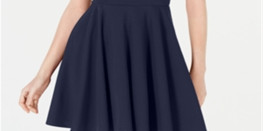 Vestido de festa B Darlin Junior's com decote coração e costas abertas, azul, tamanho 5-6