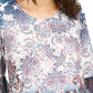Blusa feminina estampada com manga sino Style &amp; Co, azul, tamanho médio