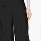 Calça de linho feminina Alfani, perna larga, preta, tamanho 2, pequena