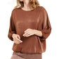 Blusa feminina Alfani de cetim com manga dolman e bolhas, marrom, tamanho pequeno