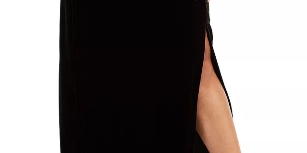Saia longa com fenda feminina Alex Evenings, preta, tamanho 3X