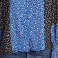 Blusa feminina CeCe com estampa floral e manga comprida, azul, tamanho grande