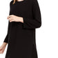 Suéter túnica feminino Eileen Fisher em mistura de linho orgânico, preto, tamanho XX-S