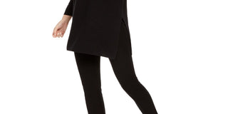 Eileen Fisher Women's Organic Linen Blend Tunic Sweater Black Size XX-Small