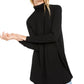 Túnica feminina Eileen Fisher com gola franzida, preta, tamanho extrapequeno