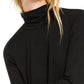 Túnica feminina Eileen Fisher com gola franzida, preta, tamanho extrapequeno
