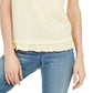 Blusa feminina com mangas amarradas e babados, tamanho X-S
