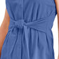 Blusa feminina Charter Club sem mangas com amarração frontal, azul, tamanho pequeno