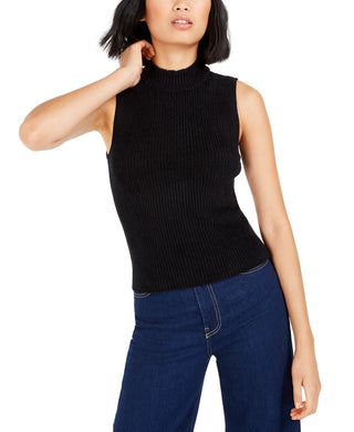 Blusa regata feminina Bar III Becca Tilley x gola falsa, preta, tamanho grande