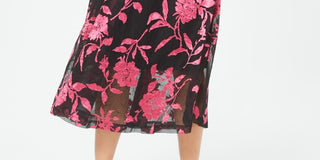 Saia evasê com estampa floral feminina Alfani, rosa, tamanho 10, pequena