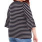 Blusa feminina NY Collection Plus com manga sino e detalhes em crochê, azul, tamanho 2X