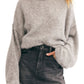 Suéter feminino com manga balão angelical Free People, cinza, tamanho X-S
