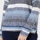 Suéter listrado com ombros caídos feminino Style &amp; Co, azul, tamanho pequeno P