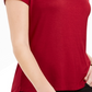 Blusa feminina NY Collection com mangas abotoadas, vermelha, tamanho pequeno e pequeno