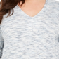 Suéter feminino plus size Space Dye em malha túnica azul tamanho 0X da Style &amp; Co