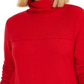 Suéter túnica feminino com costura exposta e gola simulada, tamanho pequeno, vermelho, estilo &amp; co