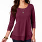 Top de chiffon feminino Style &amp; Co, roxo, tamanho pequeno