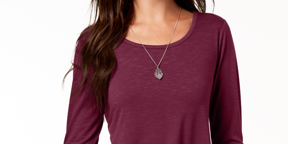 Top de chiffon feminino Style &amp; Co, roxo, tamanho pequeno