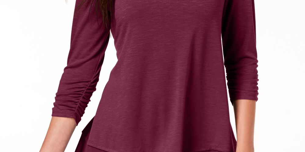 Top de chiffon feminino Style &amp; Co, roxo, tamanho pequeno