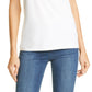 Camiseta feminina St. John Collection com tachas e lavagem suave, tamanho branco, tamanho pequeno