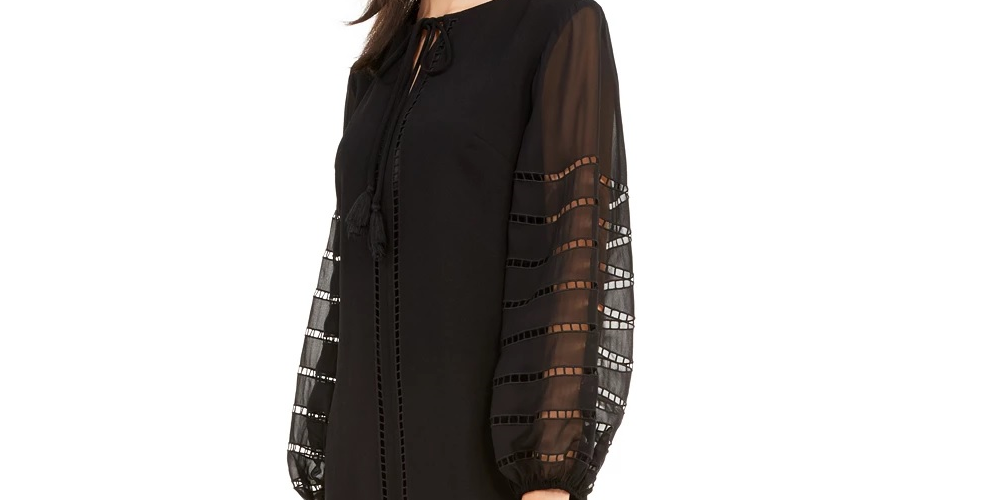 Vestido Trina Turk Feminino Bordô com Ilhós Preto Tamanho 10