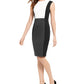 Vestido tubinho Calvin Klein feminino com blocos de cores cinza, tamanho 6