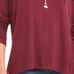 Blusa feminina com cordão e punho, estilo &amp; co, vermelha, tamanho X-S