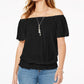 Blusa feminina conversível ombro a ombro preta tamanho X-S