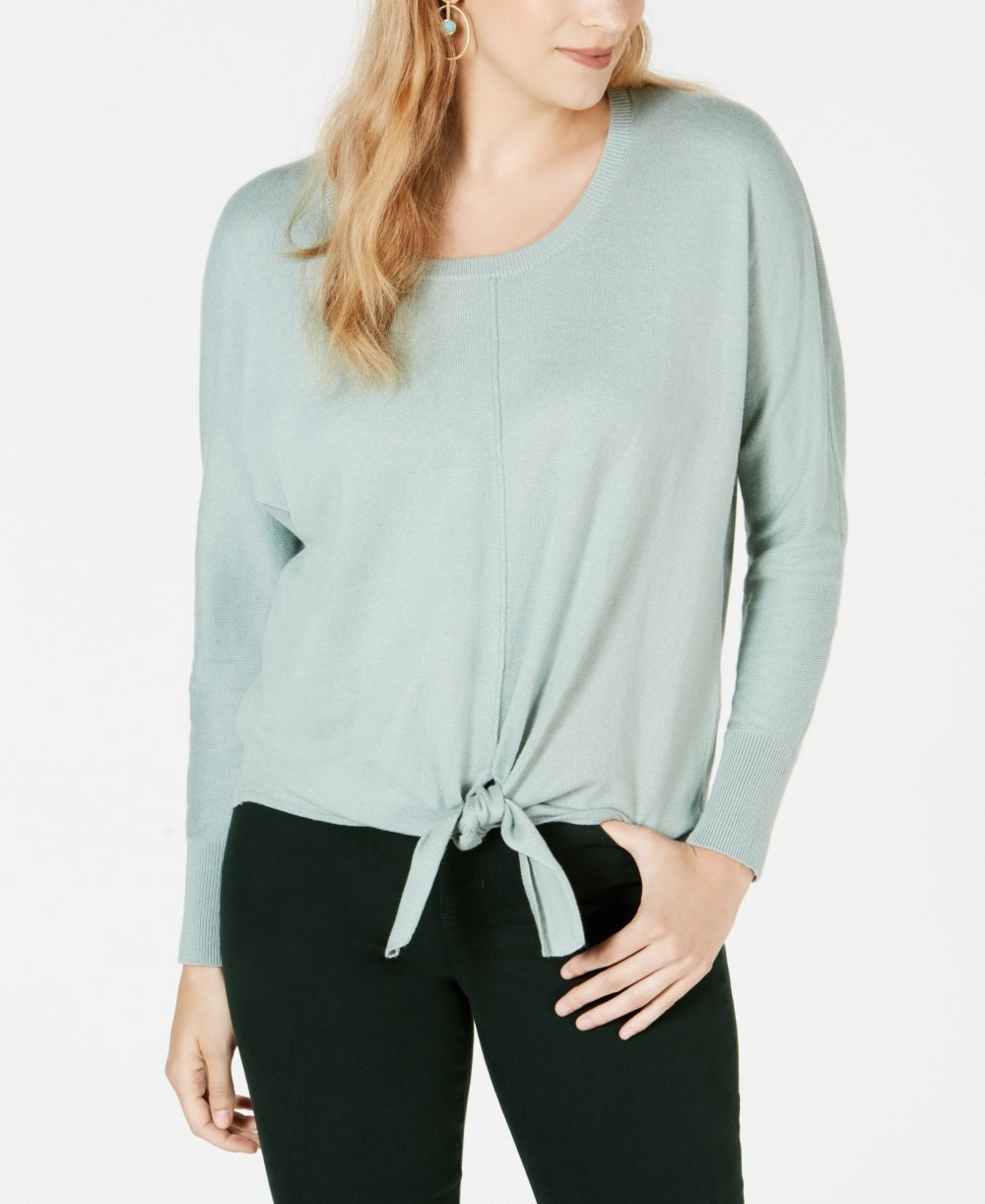Suéter feminino com amarração frontal Style &amp; Co, verde, tamanho X-S