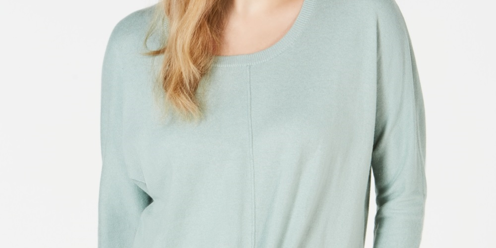 Suéter feminino com amarração frontal Style &amp; Co, verde, tamanho X-S