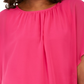 Blusa feminina com mangas esvoaçantes JM Collection, rosa, tamanho X-S