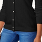 Karen Scott Cardigan Feminino Luxsoft Botão Preto Tamanho Pequeno GG