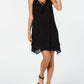 Vestido feminino sem mangas com bainha de lenço Style &amp; Co, preto, tamanho X-S
