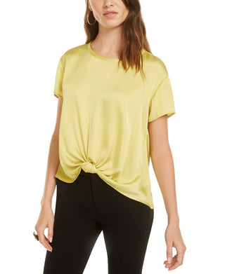 Top feminino Bar III com frente torcida, amarelo, tamanho XX-G